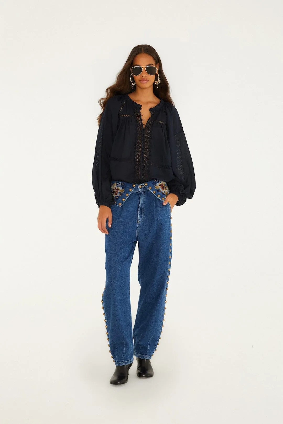 Balloon Golden Tassels Denim Pants sold by FARM Rio product image thumbnail 3