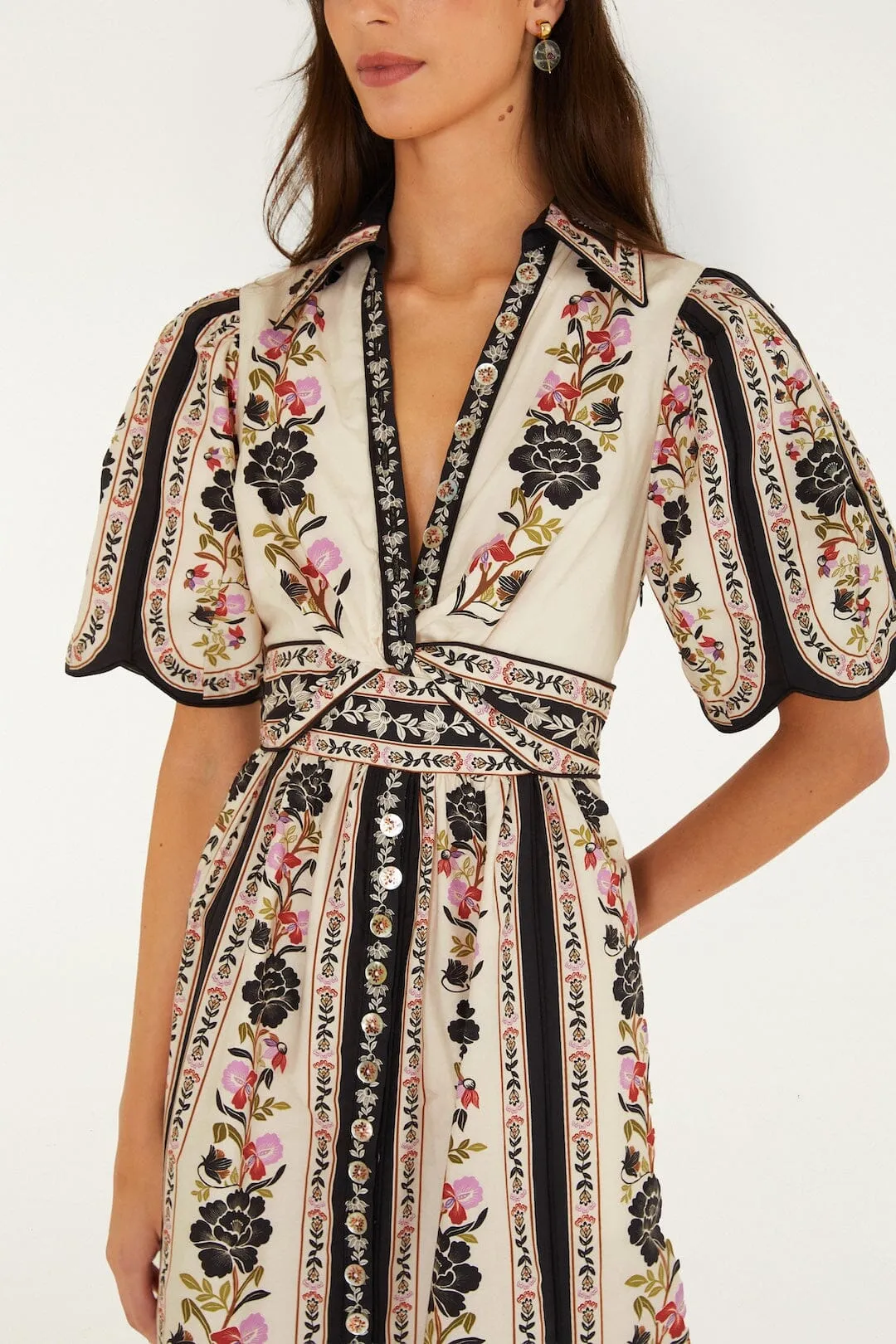 Delicate Floral Collared Buttoned Maxi Dress sold by FARM Rio product image thumbnail 2