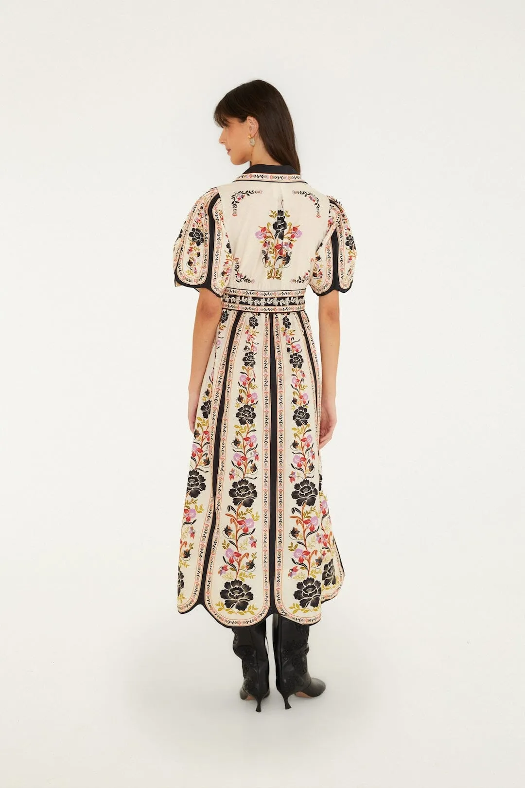 Delicate Floral Collared Buttoned Maxi Dress sold by FARM Rio product image thumbnail 3