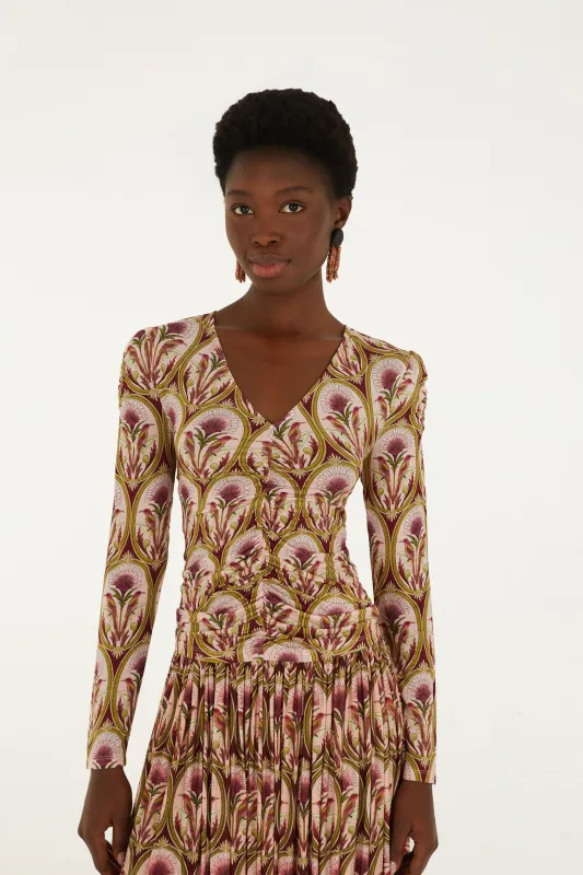 Garden Medal Long Sleeve Jersey Blouse made by FARM Rio
