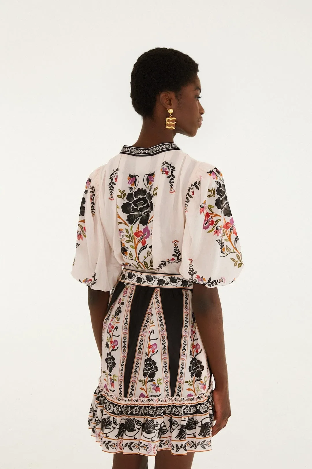 Delicate Floral Belted Buttoned Mini Dress sold by FARM Rio product image thumbnail 3