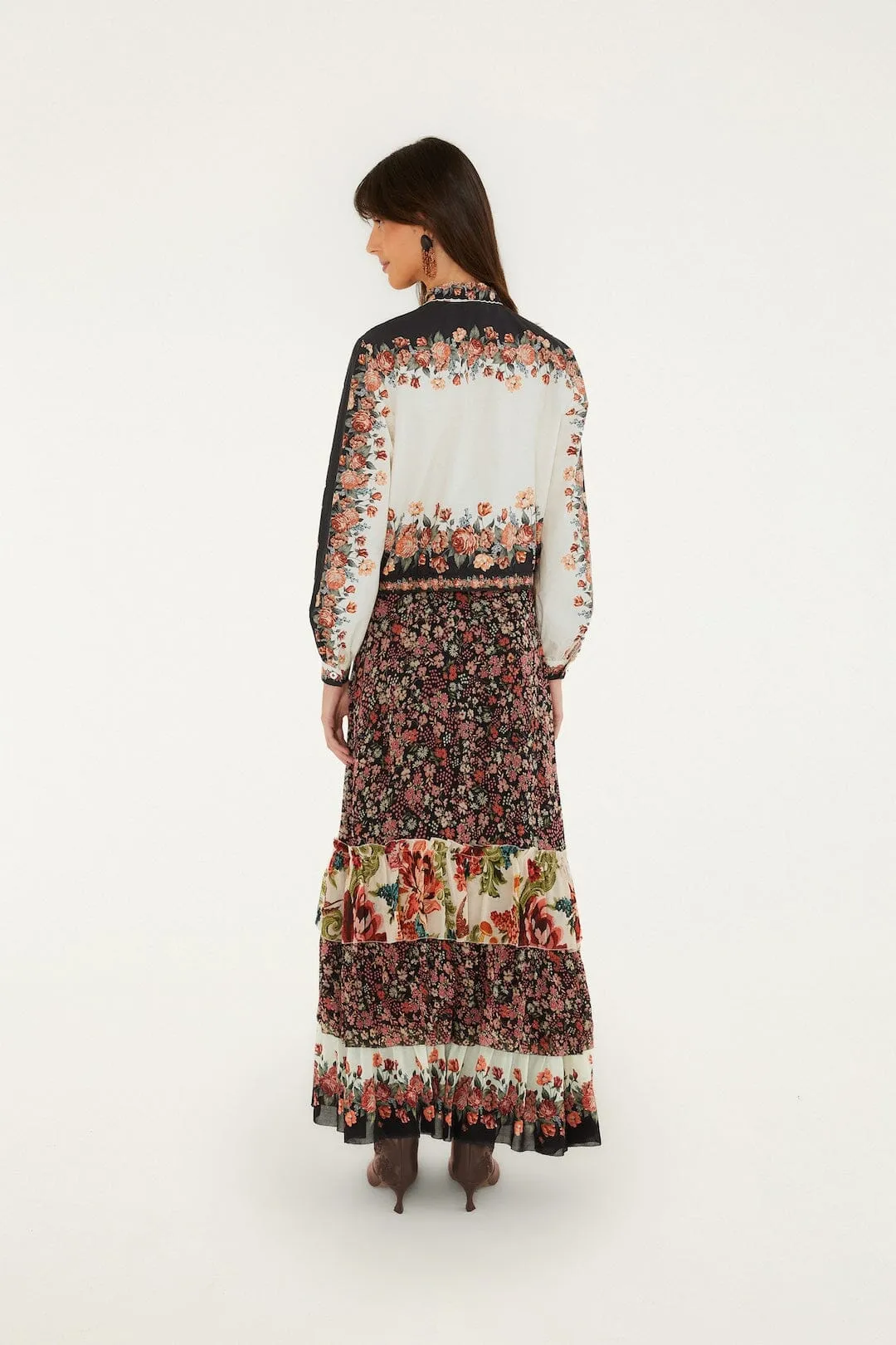 Tiny Garden Mixed Prints Maxi Skirt sold by FARM Rio product image thumbnail 3