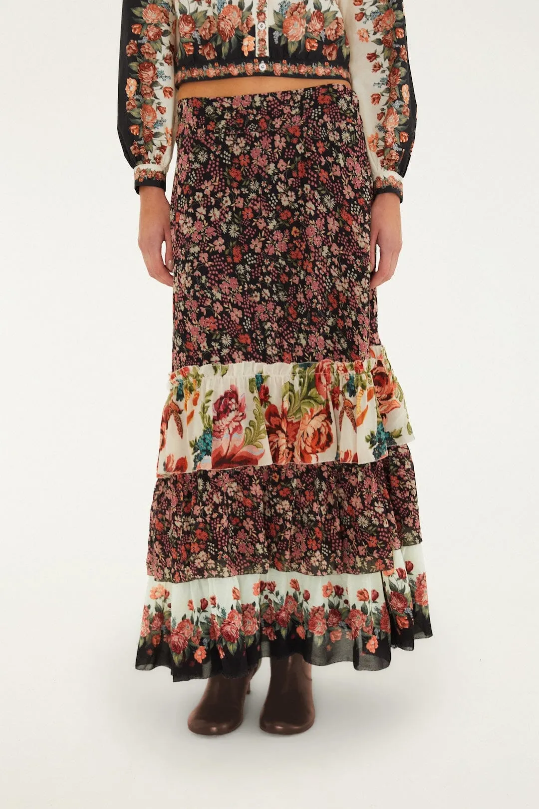 Tiny Garden Mixed Prints Maxi Skirt sold by FARM Rio product image thumbnail 2