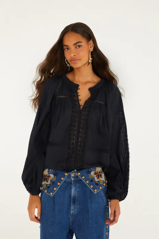 Boho Lace Long Sleeve Blouse made by FARM Rio
