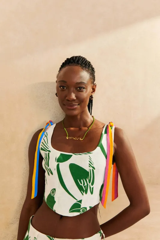 Off-White Rainbow Toucans Crop Top sold by FARM Rio