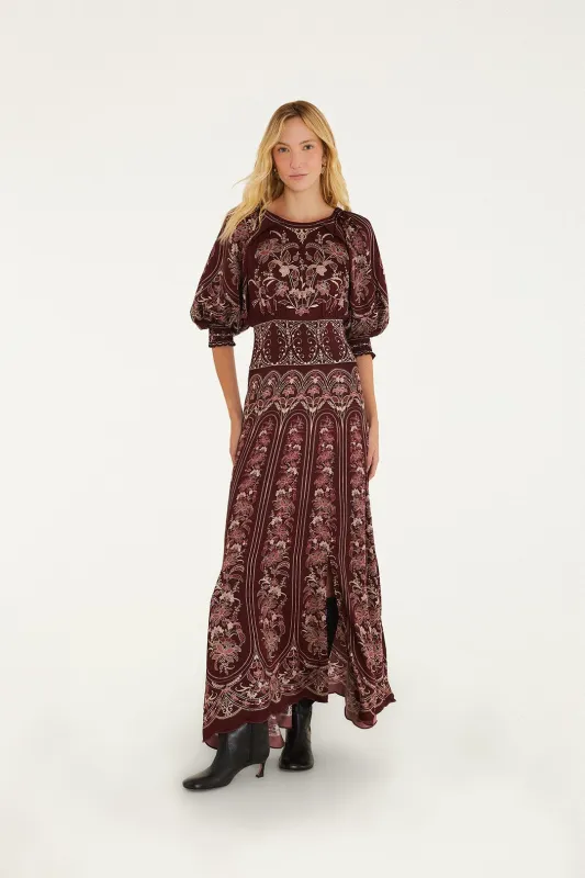 Liz Puff Sleeve Maxi Dress made by FARM Rio