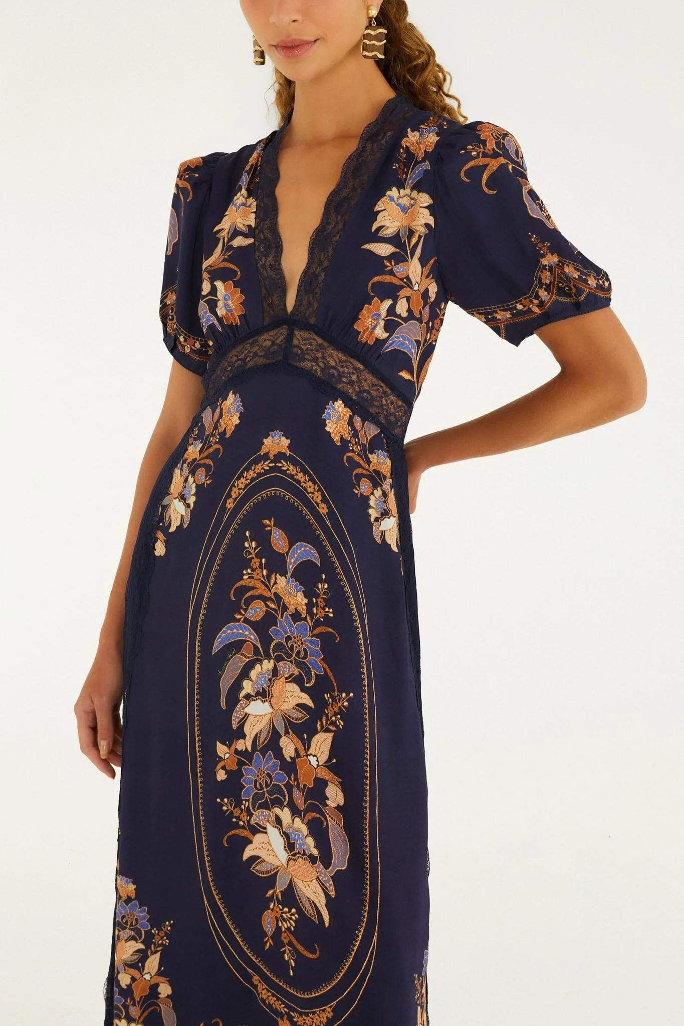Lara Lace Puff Sleeve Maxi Dress sold by FARM Rio product image thumbnail 2