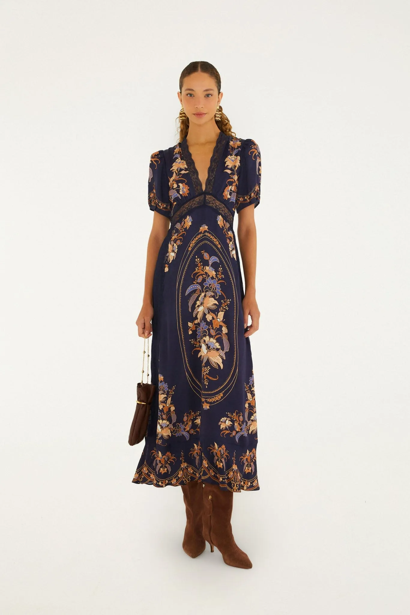 Lara Lace Puff Sleeve Maxi Dress sold by FARM Rio