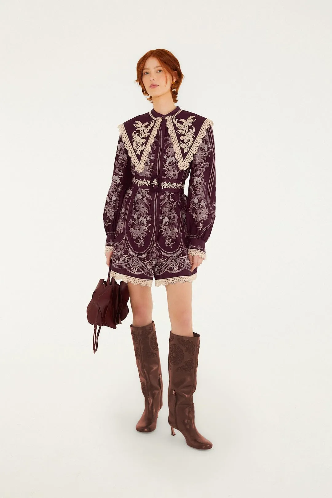 Lara Lace Long Sleeve Mini Dress sold by FARM Rio product image thumbnail 4