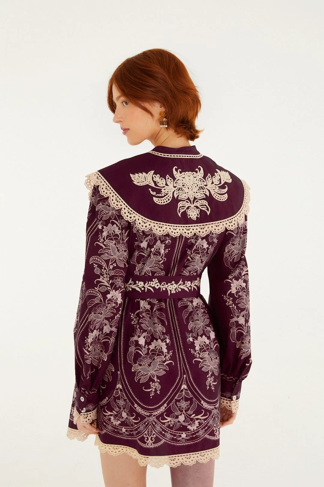 Lara Lace Long Sleeve Mini Dress sold by FARM Rio product image thumbnail 3