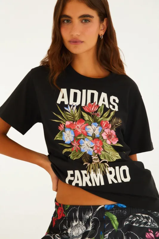 Tshirt Adidas Bouquet Black made by FARM Rio