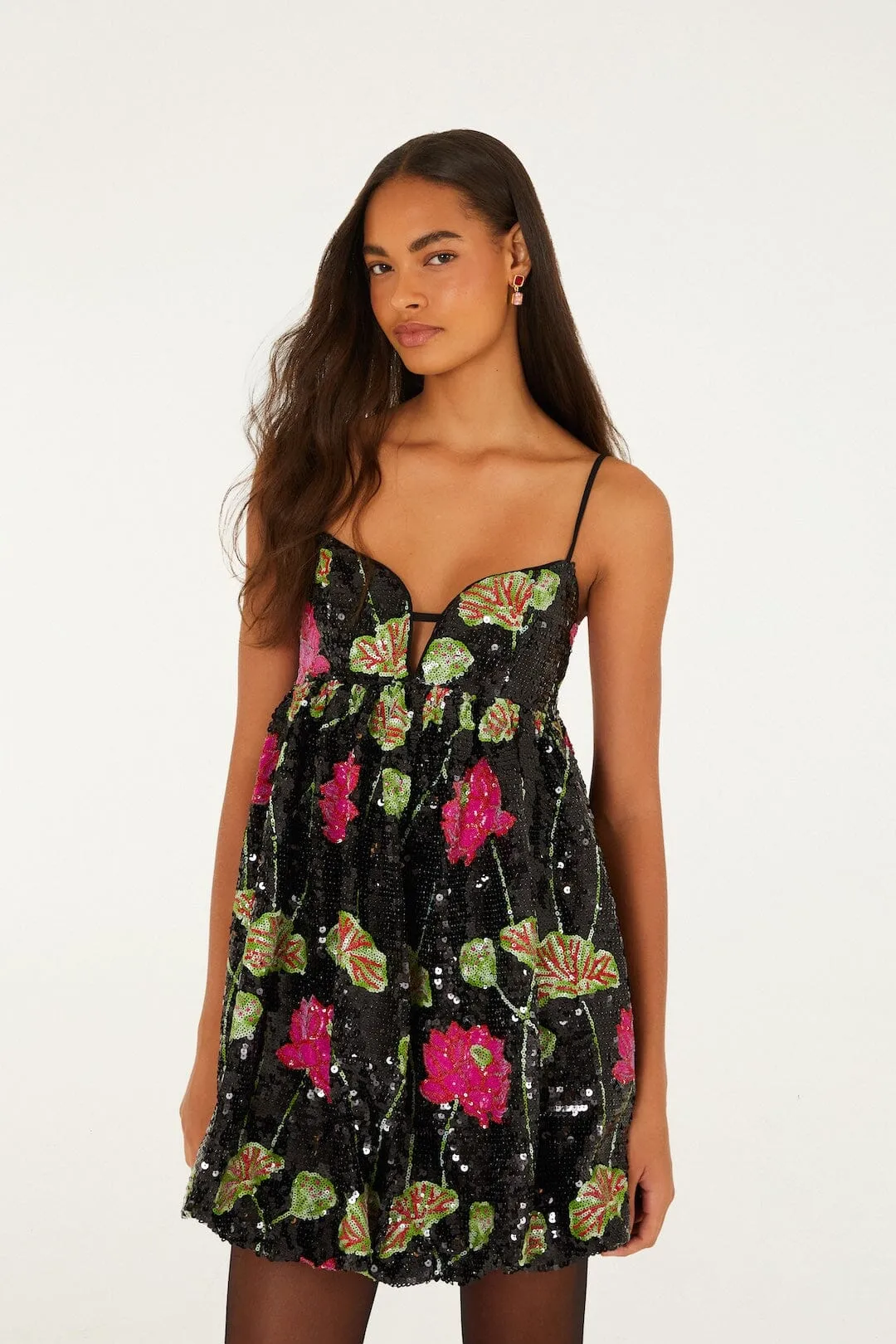 Flower Sequins Sleeveless Mini Dress sold by FARM Rio product image thumbnail 4