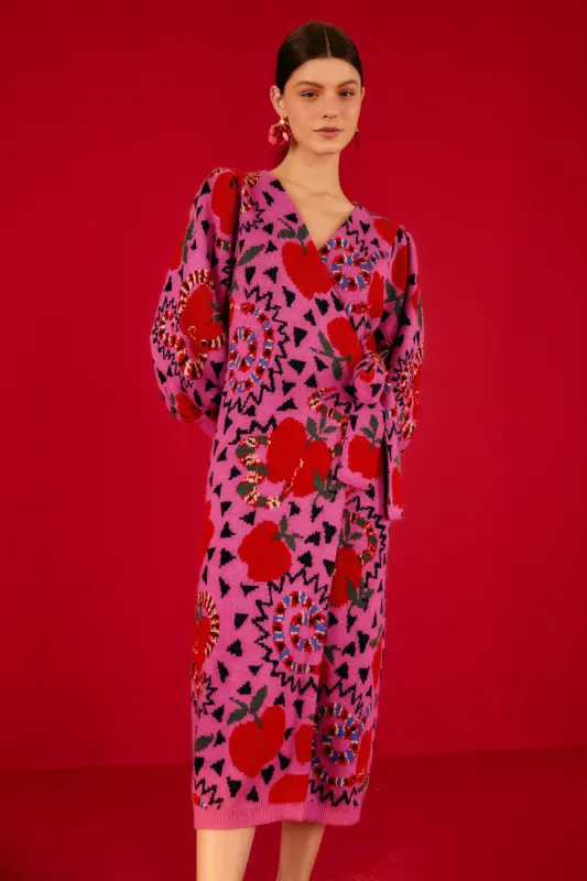 Pink Snake Fruit Sweater Dress sold by FARM Rio