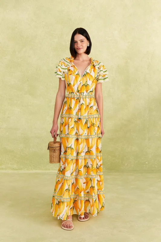 Off-White Peppers Maxi Dress sold by FARM Rio