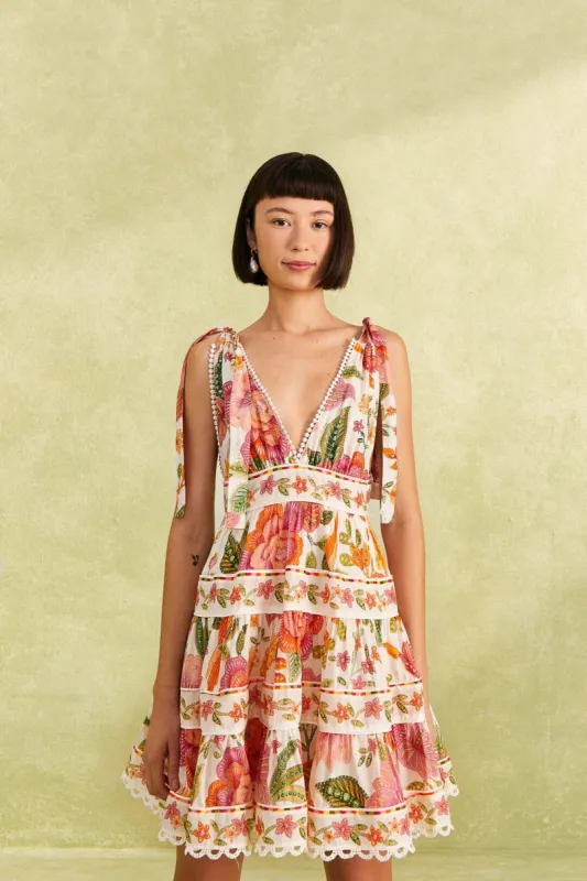 Off-White Macaw Bloom Mini Dress sold by FARM Rio