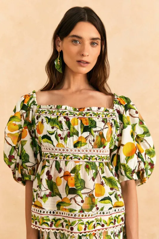Off-White Fruit Orchard Blouse sold by FARM Rio
