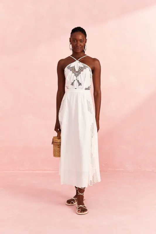 Off-White Embroidered Midi Dress sold by FARM Rio