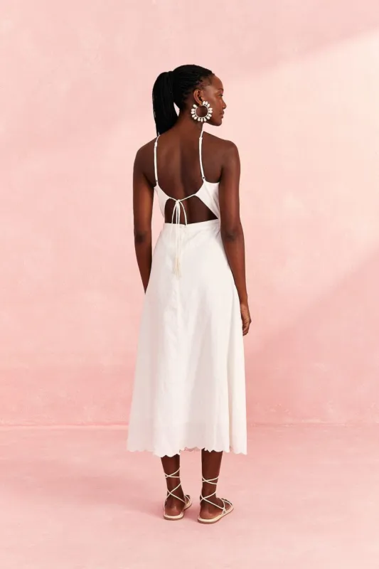 farm rio off white embroidered midi dress FARM Rio Dresses