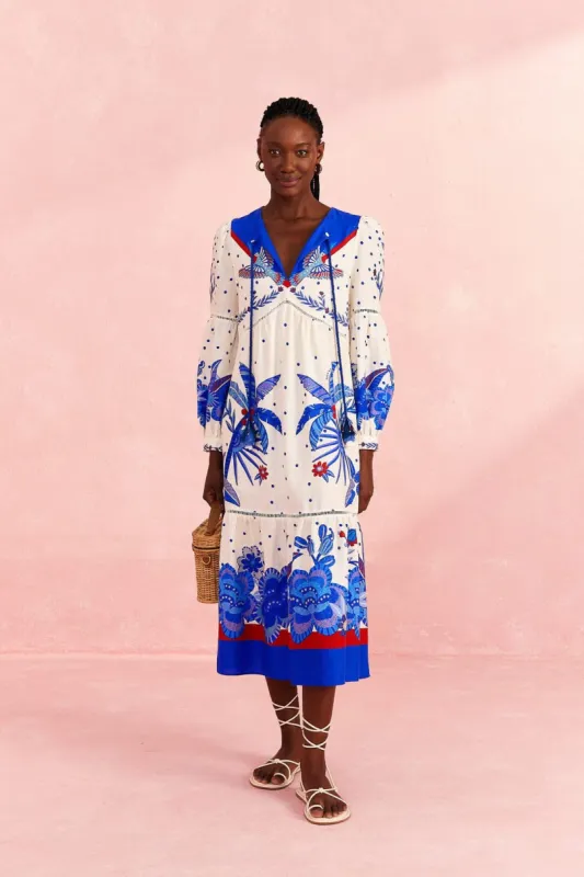 Off-White Jungle Chic Midi Dress sold by FARM Rio