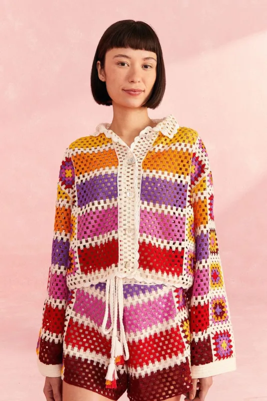 Mixed Crochet Stripes Shirt sold by FARM Rio