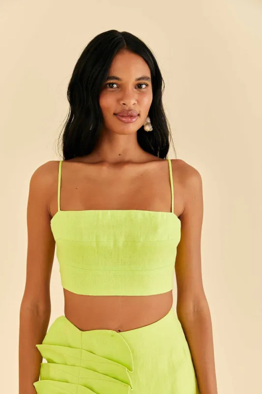 Lime Sleeveless Crop Top sold by FARM Rio