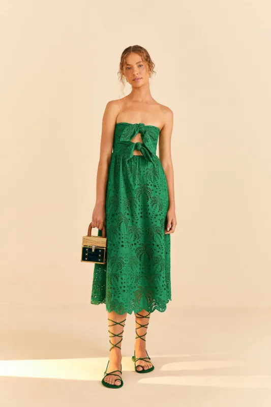 Green Coconut Tree Richelieu Midi Dress sold by FARM Rio