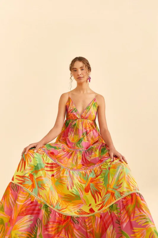 Mixed Painted Birds Maxi Dress sold by FARM Rio