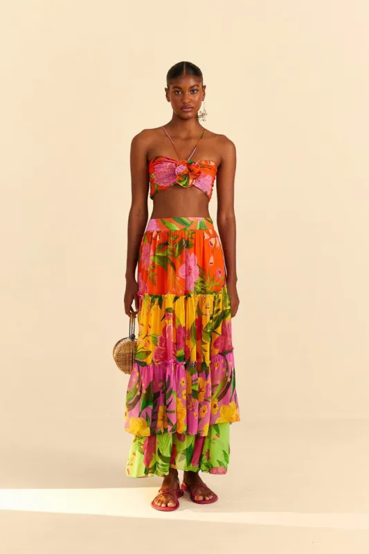 Mixed Romantic Garden Maxi Skirt sold by FARM Rio
