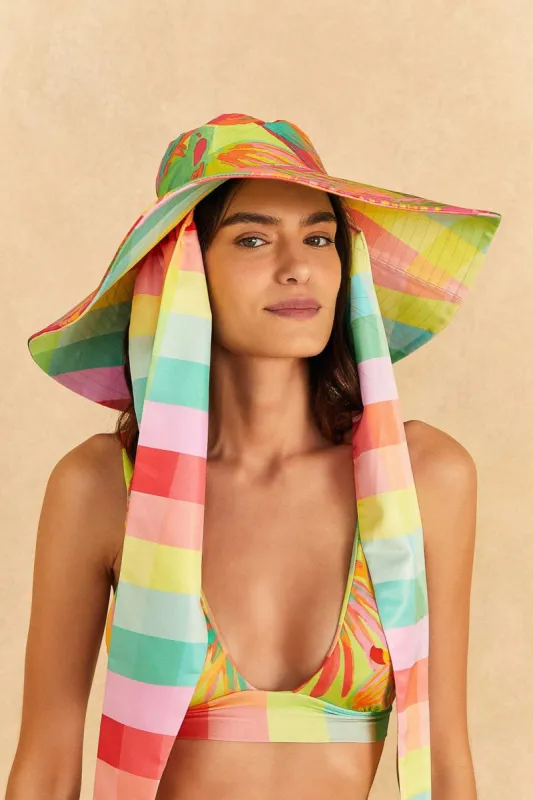 Lime Painted Birds Hat sold by FARM Rio