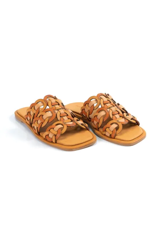 Caramel Circles Flat Sandal sold by FARM Rio