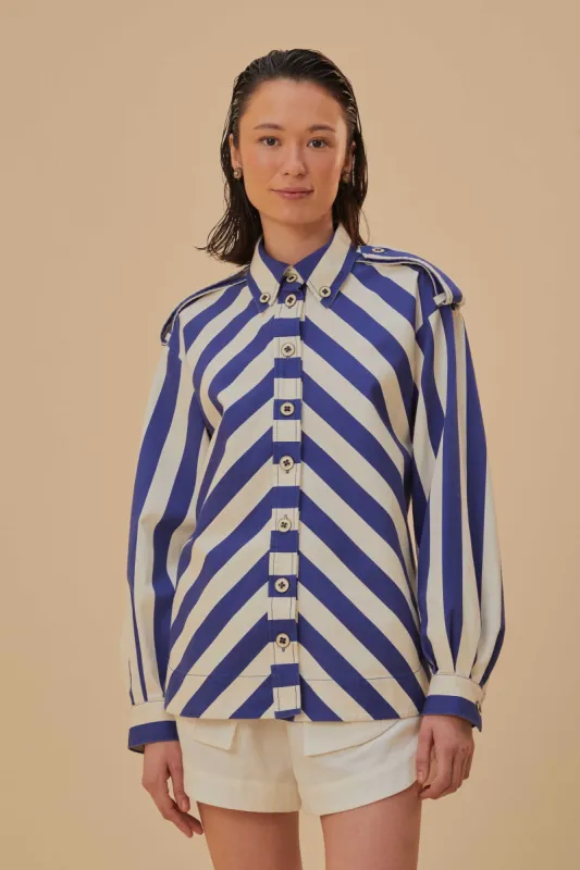 Blue Striped Long Sleeve Shirt sold by FARM Rio