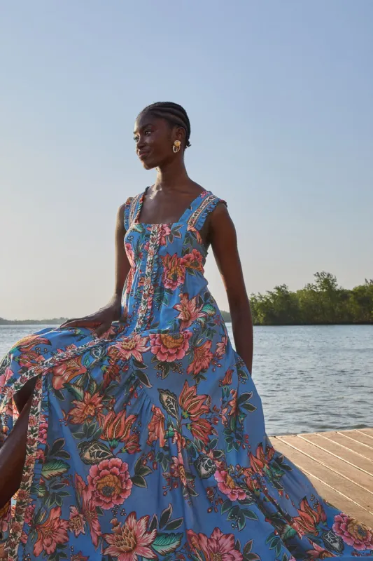 Blue Wonderful Bouquet Sleeveless Maxi Dress sold by FARM Rio
