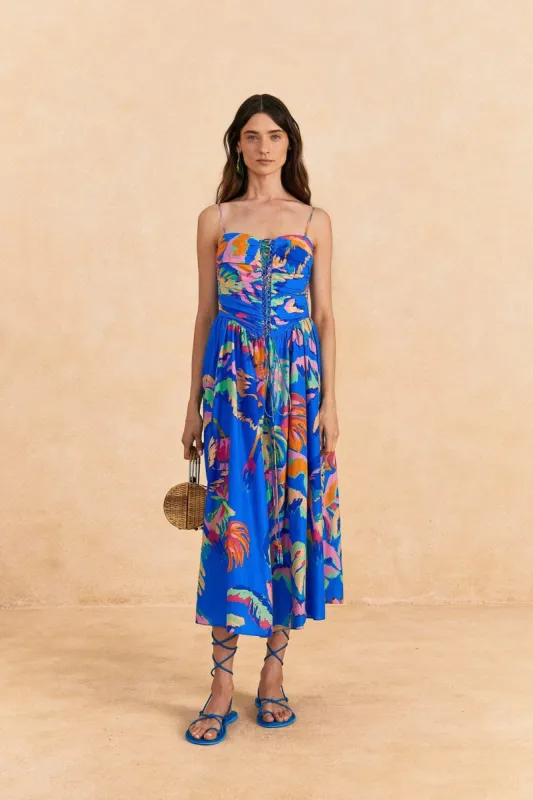 Blue Painted Jungle Midi Dress sold by FARM Rio