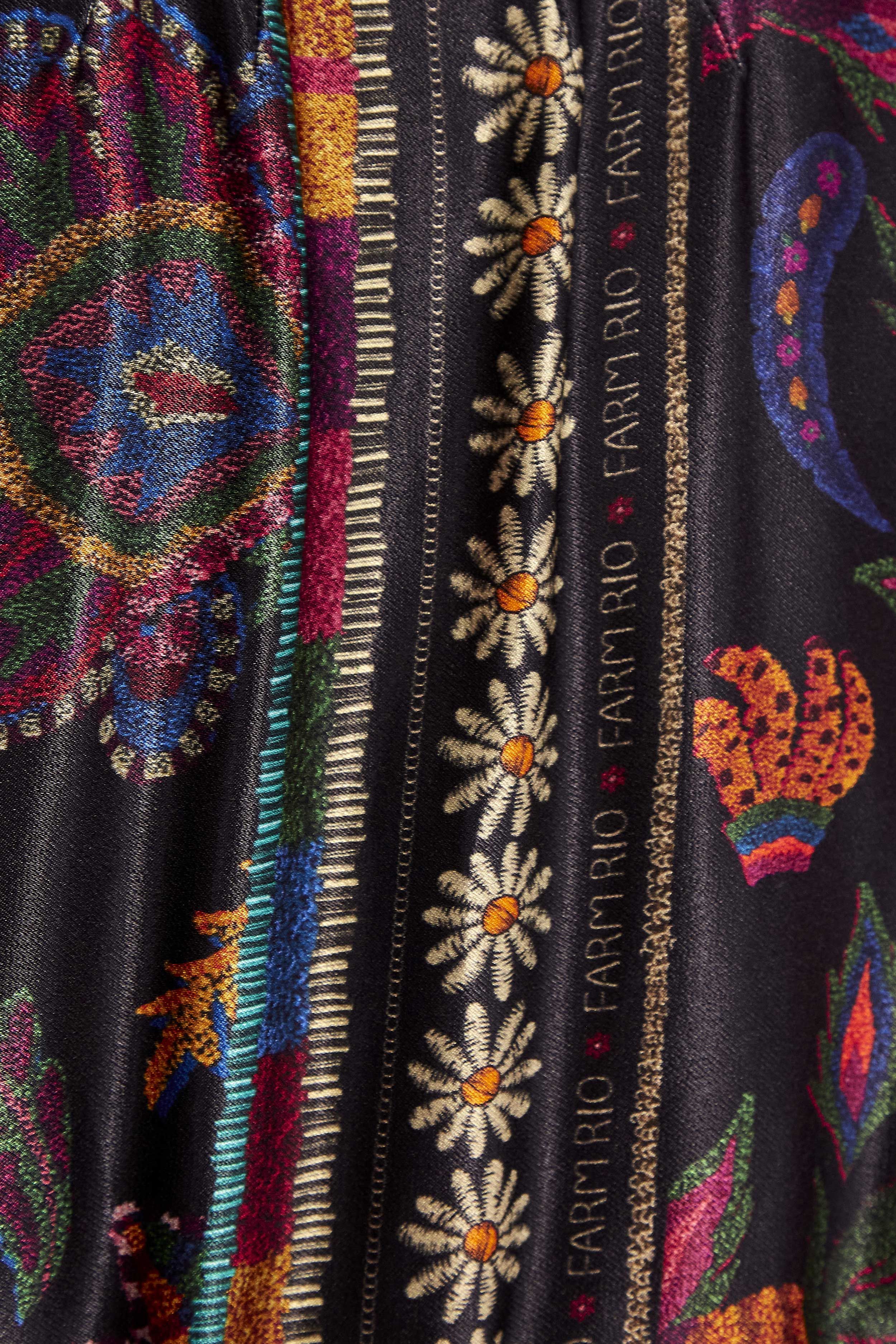 Black Mixed Scarves Mini Dress sold by FARM Rio product image thumbnail 6