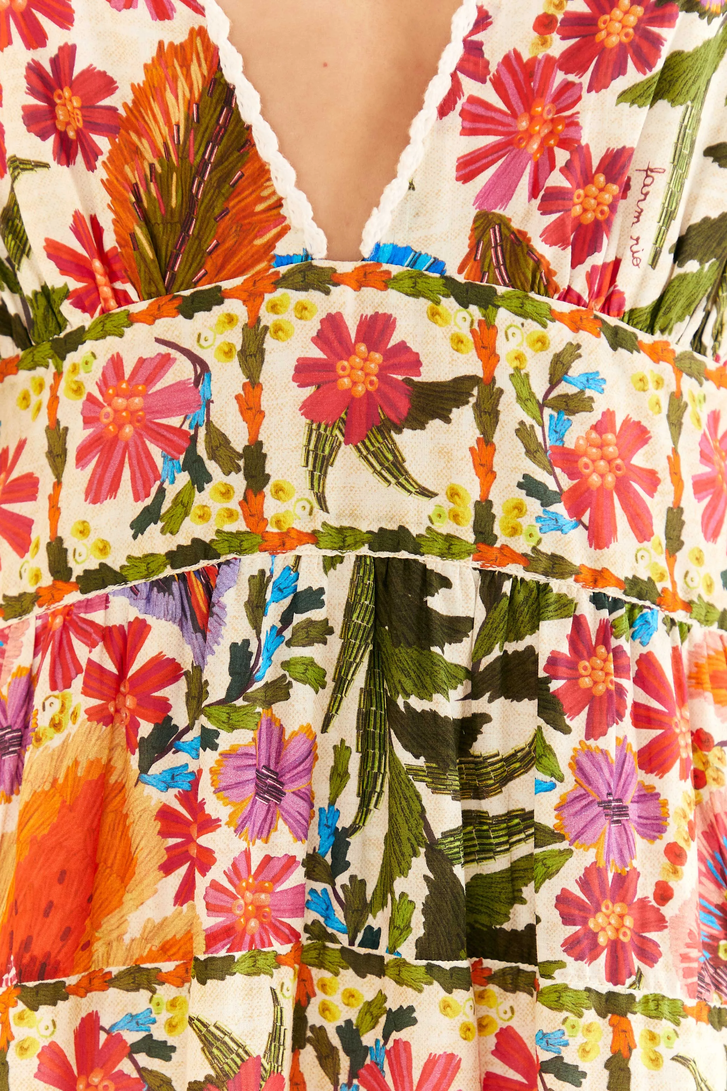 Off-White Tropical Yard Sleeveless Midi Dress sold by FARM Rio product image thumbnail 4