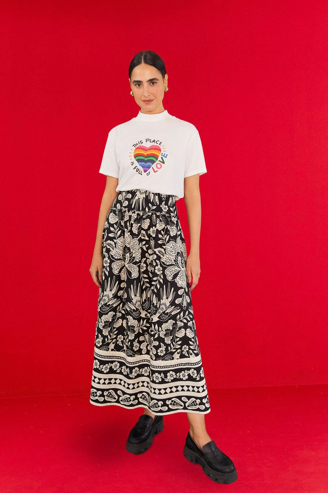 Off White Full Of Love Organic Cotton T Shirt sold by FARM Rio product image thumbnail 4