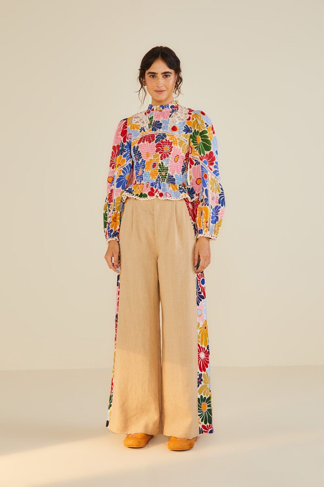 Sand Sunny Daisies Blouse sold by FARM Rio product image thumbnail 4