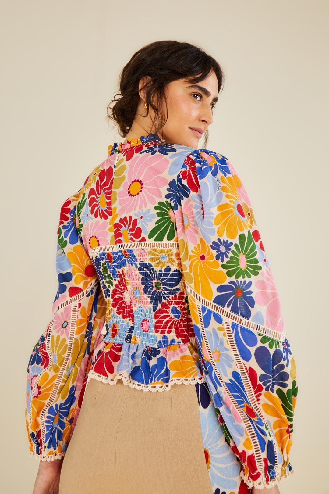 Sand Sunny Daisies Blouse sold by FARM Rio product image thumbnail 5