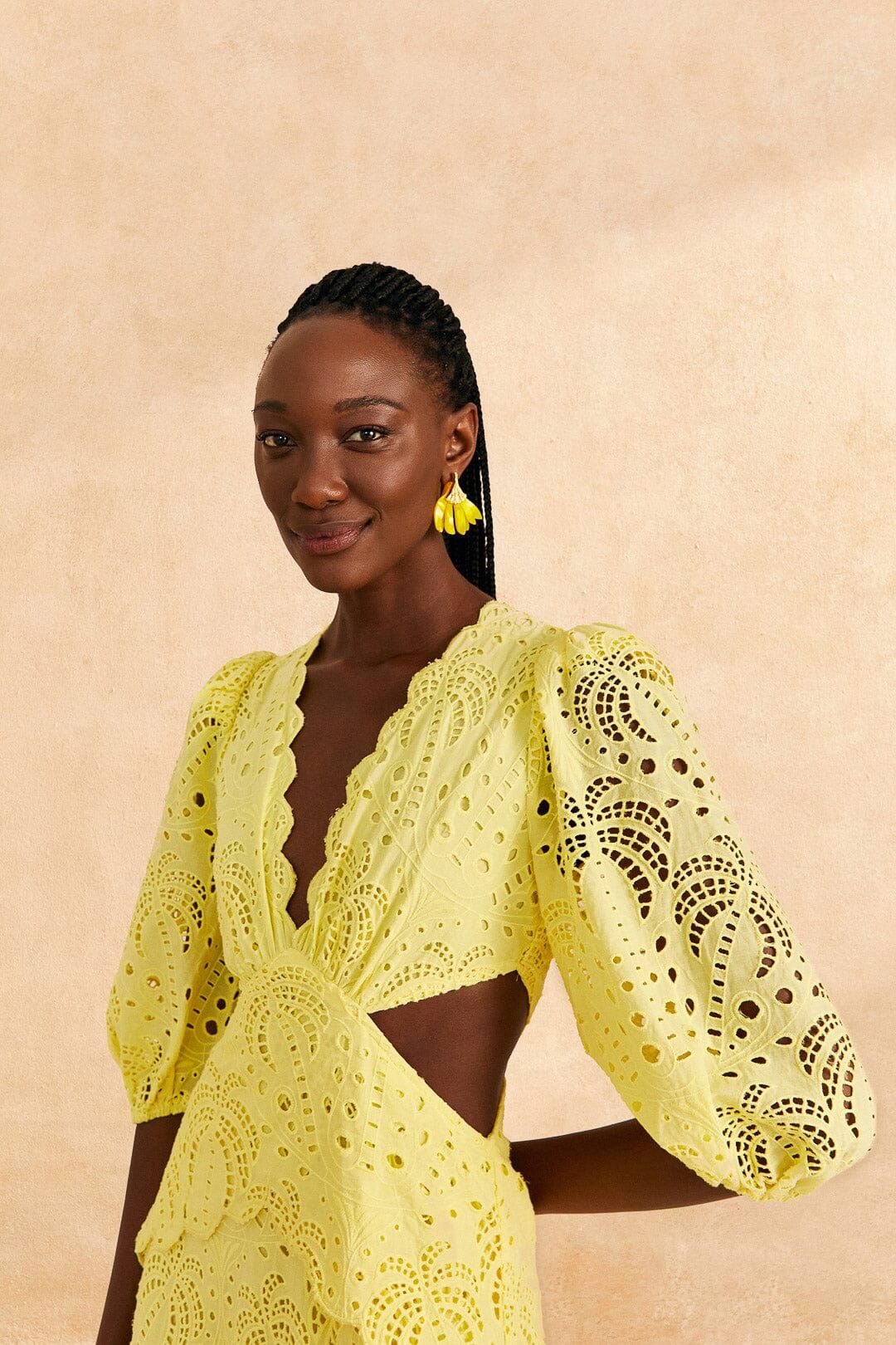 Light Yellow Richelieu Midi Dress sold by FARM Rio product image thumbnail 3