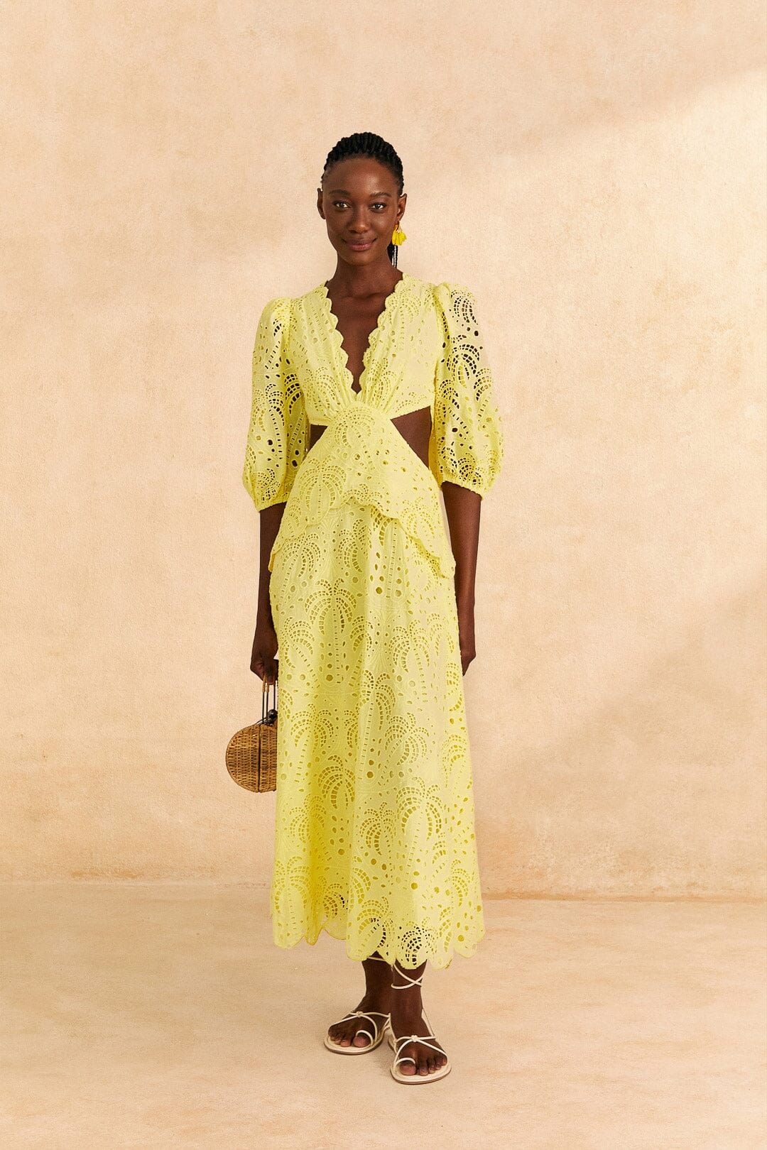 Light Yellow Richelieu Midi Dress sold by FARM Rio product image thumbnail 2