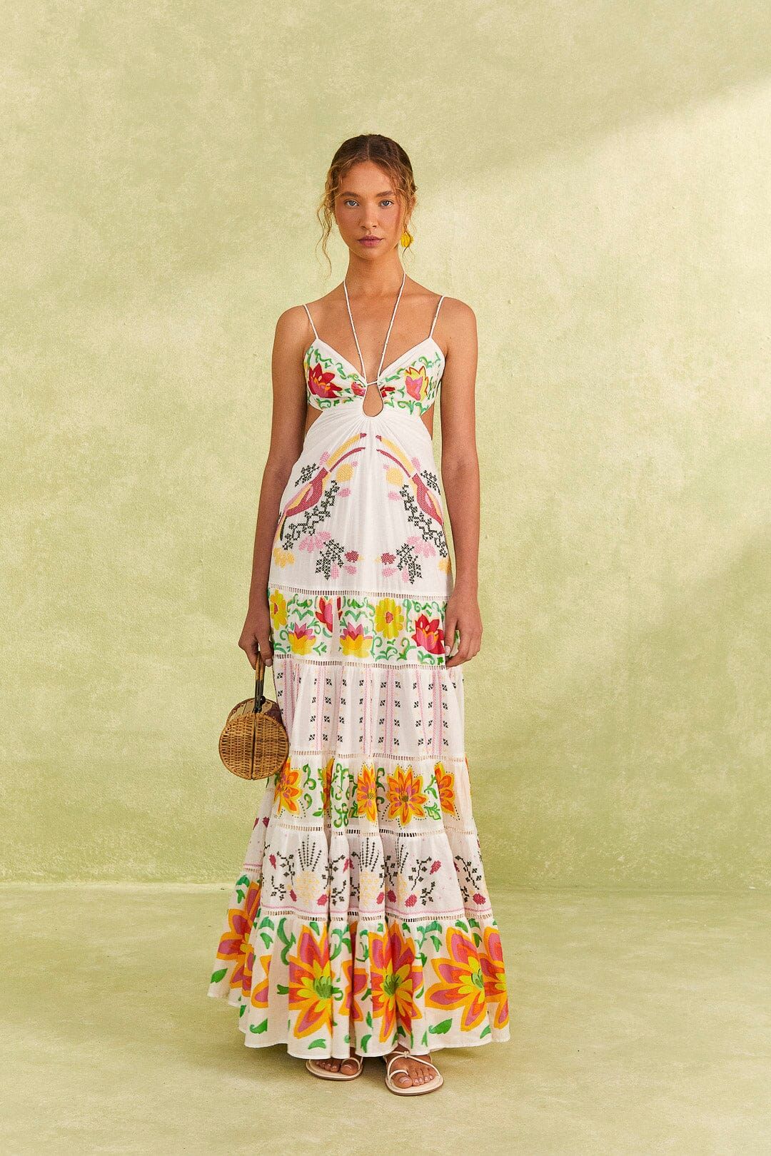 Red Mixed Neon Floral Maxi Dress sold by FARM Rio product image thumbnail 2