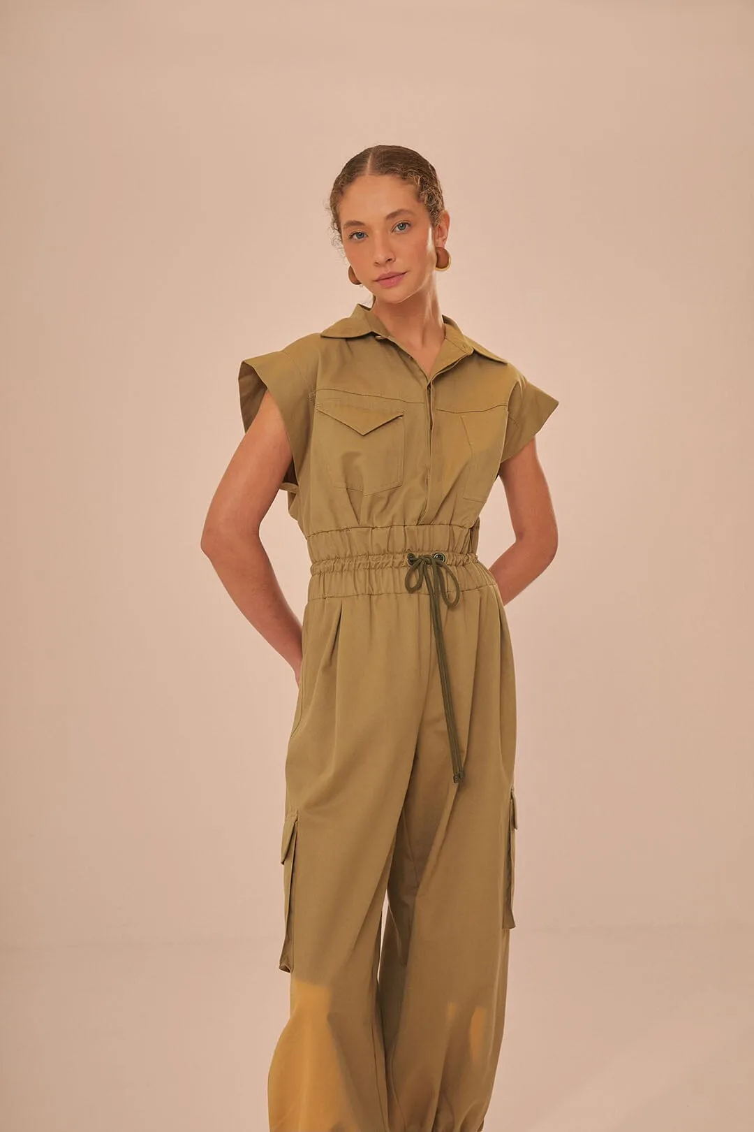 Dark Green Utility Jumpsuit sold by FARM Rio
