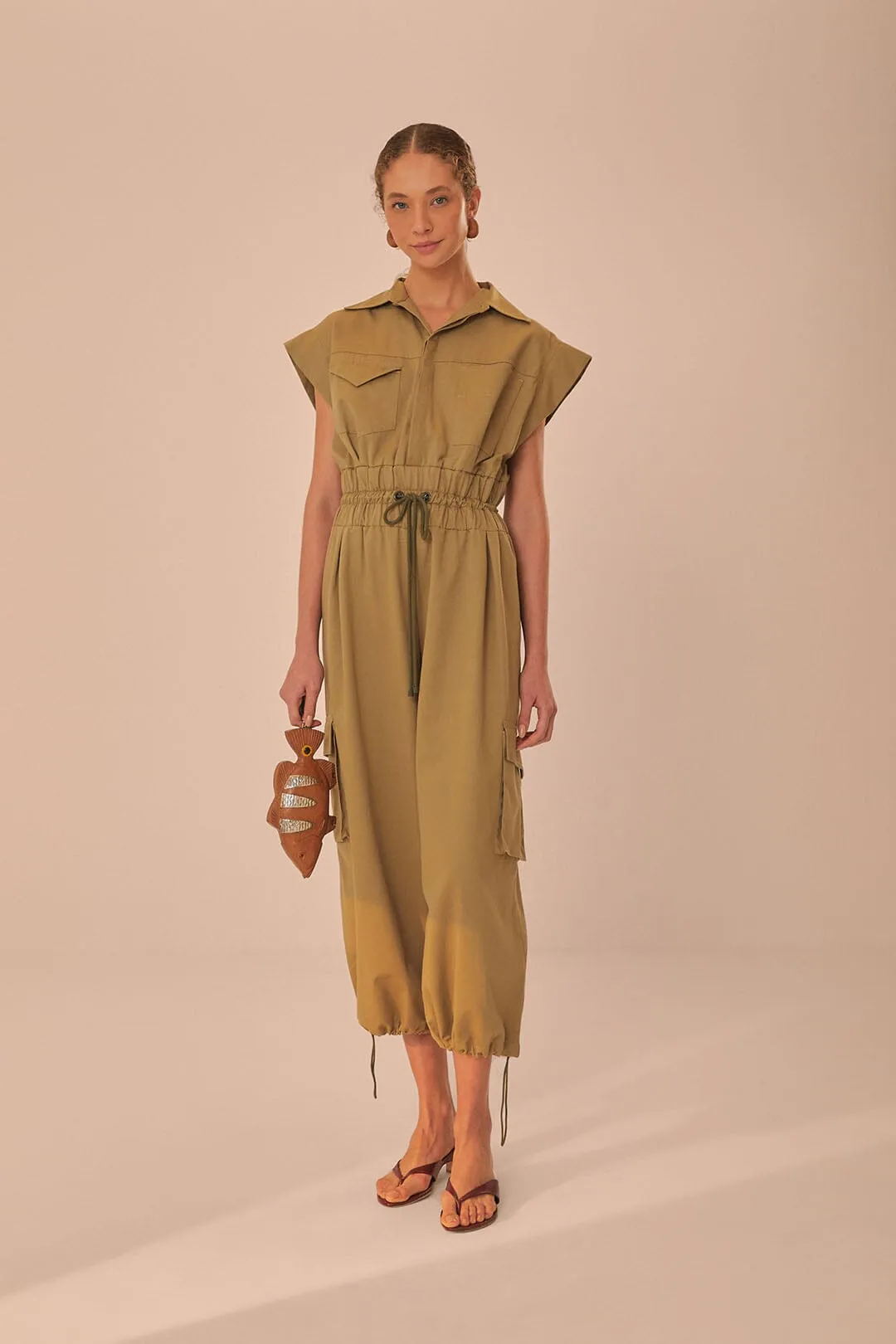 Dark Green Utility Jumpsuit sold by FARM Rio product image thumbnail 2