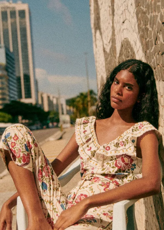 Romantic Garden Gold Blouse sold by FARM Rio