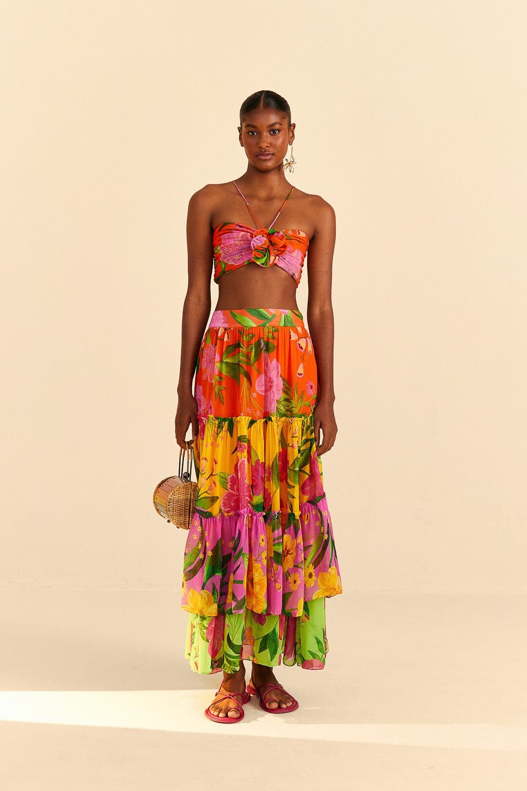 Orange Romantic Garden Crop Top sold by FARM Rio product image thumbnail 2