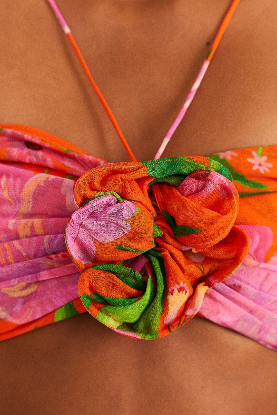 Orange Romantic Garden Crop Top sold by FARM Rio product image thumbnail 4