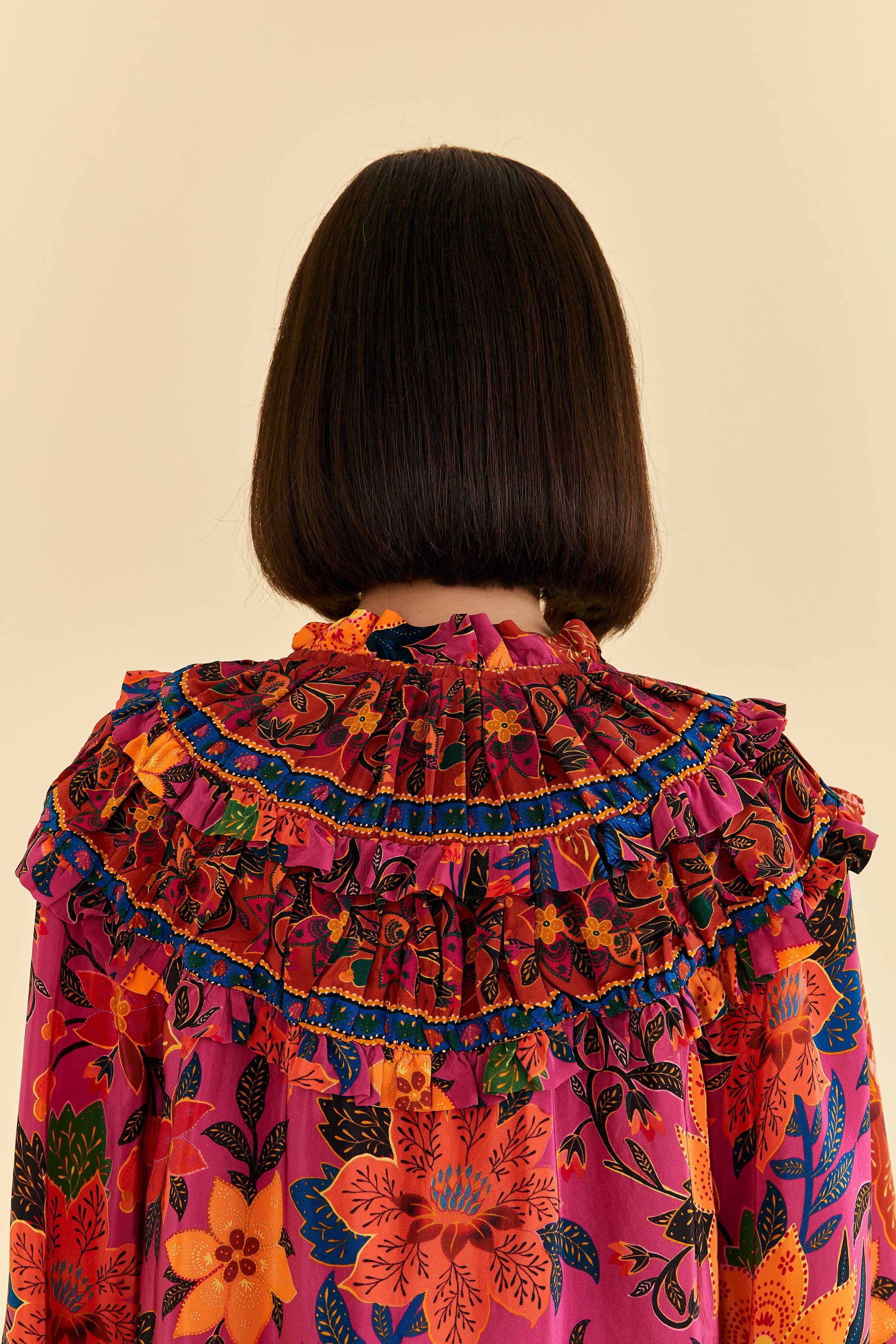 Pink Tropical Tapestry Long Sleeve Blouse sold by FARM Rio product image thumbnail 5
