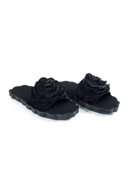 Black Flower Cloud Slide Sandal sold by FARM Rio