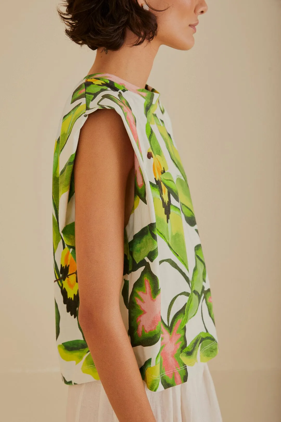 Off-White Summer Foliage T-Shirt sold by FARM Rio product image thumbnail 2