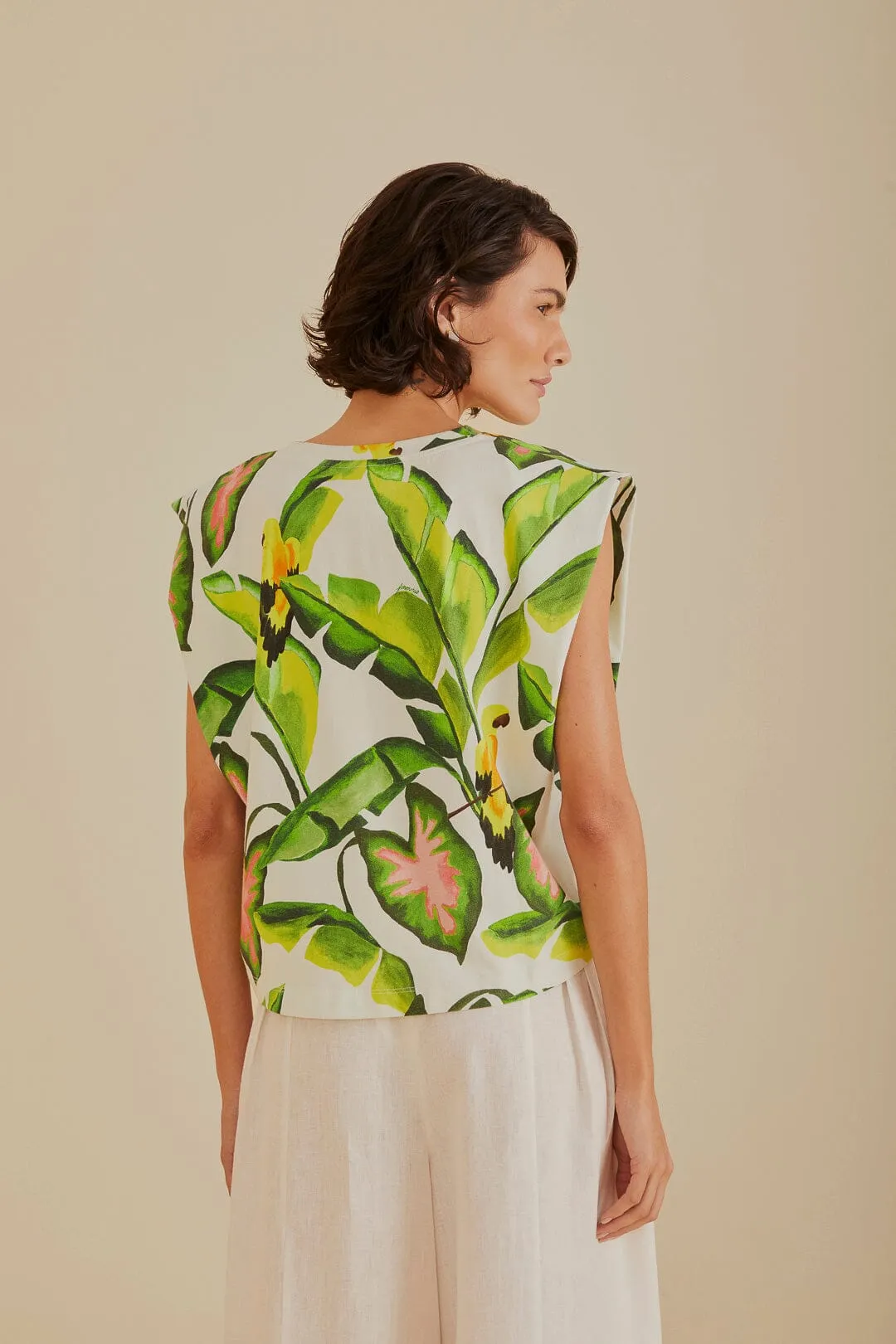 Off-White Summer Foliage T-Shirt sold by FARM Rio product image thumbnail 3